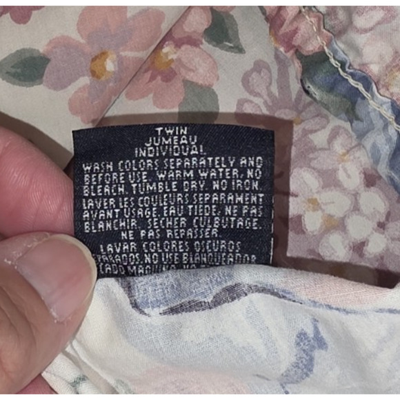VTG Ralph Lauren Allison Twin Fitted Sheet USA Floral Cottagecore Shabby Chic - Picture 4 of 5